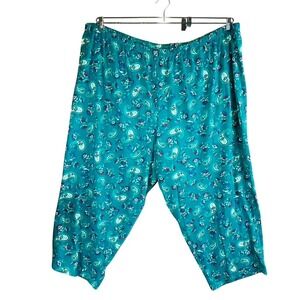 Dreams Co. Womans 5X 38/40 Pajama Pants Floral Pull On Floral Lounge Stretch